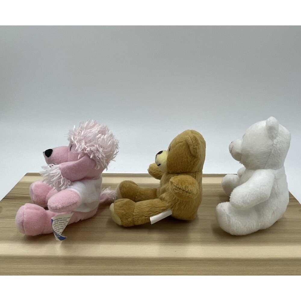 Build A Bear Lot of 3 McDonalds Happy Meal Mini Plush Dog Poodle Teddy Bears - Picture 6 of 14